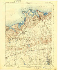 Setauket New York Historical topographic map, 1:62500 scale, 15 X 15 Minute, Year 1904