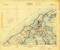 Shelter Island New York Historical topographic map, 1:62500 scale, 15 X 15 Minute, Year 1904