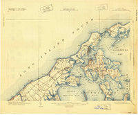 Shelter Island New York Historical topographic map, 1:62500 scale, 15 X 15 Minute, Year 1904