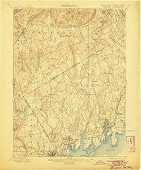 Stamford Connecticut Historical topographic map, 1:62500 scale, 15 X 15 Minute, Year 1899