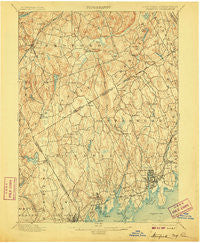 Stamford Connecticut Historical topographic map, 1:62500 scale, 15 X 15 Minute, Year 1899