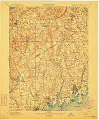 Stamford Connecticut Historical topographic map, 1:62500 scale, 15 X 15 Minute, Year 1899
