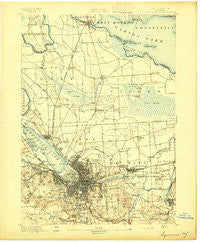 Syracuse New York Historical topographic map, 1:62500 scale, 15 X 15 Minute, Year 1895
