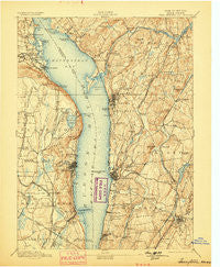Tarrytown New York Historical topographic map, 1:62500 scale, 15 X 15 Minute, Year 1893