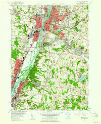 Troy South New York Historical topographic map, 1:24000 scale, 7.5 X 7.5 Minute, Year 1953