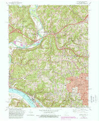 Addyston Ohio Historical topographic map, 1:24000 scale, 7.5 X 7.5 Minute, Year 1982