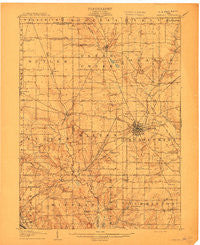 Ashland Ohio Historical topographic map, 1:62500 scale, 15 X 15 Minute, Year 1908