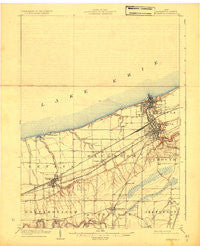 Ashtabula Ohio Historical topographic map, 1:62500 scale, 15 X 15 Minute, Year 1905