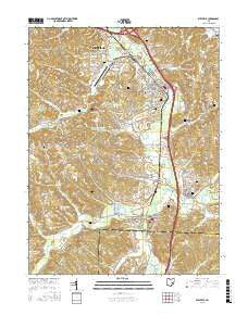 Byesville Ohio Current topographic map, 1:24000 scale, 7.5 X 7.5 Minute, Year 2016