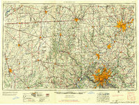 Cincinnati Ohio Historical topographic map, 1:250000 scale, 1 X 2 Degree, Year 1957