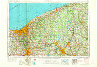 Cleveland Ohio Historical topographic map, 1:250000 scale, 1 X 2 Degree, Year 1956