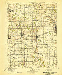 Covington Ohio Historical topographic map, 1:62500 scale, 15 X 15 Minute, Year 1944