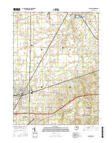 Crestline Ohio Current topographic map, 1:24000 scale, 7.5 X 7.5 Minute, Year 2016