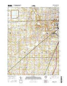 Cridersville Ohio Current topographic map, 1:24000 scale, 7.5 X 7.5 Minute, Year 2016
