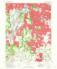 Dayton South Ohio Historical topographic map, 1:24000 scale, 7.5 X 7.5 Minute, Year 1966