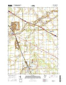 Elmore Ohio Current topographic map, 1:24000 scale, 7.5 X 7.5 Minute, Year 2016