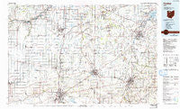Findlay Ohio Historical topographic map, 1:100000 scale, 30 X 60 Minute, Year 1986