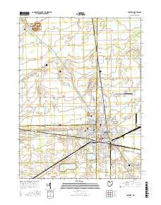 Fostoria Ohio Current topographic map, 1:24000 scale, 7.5 X 7.5 Minute, Year 2016