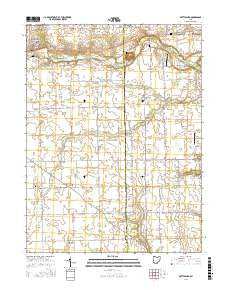 Gettysburg Ohio Current topographic map, 1:24000 scale, 7.5 X 7.5 Minute, Year 2016