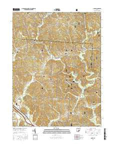 Gore Ohio Current topographic map, 1:24000 scale, 7.5 X 7.5 Minute, Year 2016