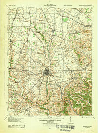 Greenfield Ohio Historical topographic map, 1:62500 scale, 15 X 15 Minute, Year 1944
