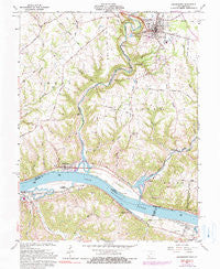 Higginsport Ohio Historical topographic map, 1:24000 scale, 7.5 X 7.5 Minute, Year 1961