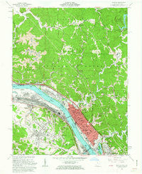 Ironton Ohio Historical topographic map, 1:24000 scale, 7.5 X 7.5 Minute, Year 1961