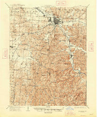 Lancaster Ohio Historical topographic map, 1:62500 scale, 15 X 15 Minute, Year 1909