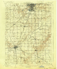 Lima Ohio Historical topographic map, 1:62500 scale, 15 X 15 Minute, Year 1906