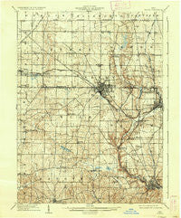 Lisbon Ohio Historical topographic map, 1:62500 scale, 15 X 15 Minute, Year 1909