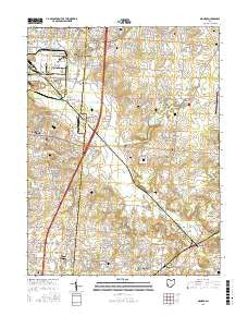 Monroe Ohio Current topographic map, 1:24000 scale, 7.5 X 7.5 Minute, Year 2016