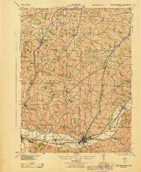 Newcomerstown Ohio Historical topographic map, 1:62500 scale, 15 X 15 Minute, Year 1943