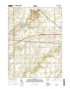 Oceola Ohio Current topographic map, 1:24000 scale, 7.5 X 7.5 Minute, Year 2016