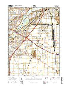 Rossford Ohio Current topographic map, 1:24000 scale, 7.5 X 7.5 Minute, Year 2016