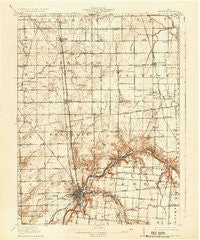 Sidney Ohio Historical topographic map, 1:62500 scale, 15 X 15 Minute, Year 1913