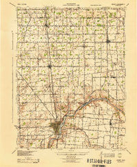 Sidney Ohio Historical topographic map, 1:62500 scale, 15 X 15 Minute, Year 1944