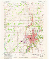 Sidney Ohio Historical topographic map, 1:24000 scale, 7.5 X 7.5 Minute, Year 1961