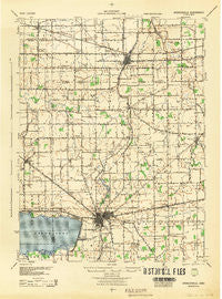 Spencerville Ohio Historical topographic map, 1:62500 scale, 15 X 15 Minute, Year 1944