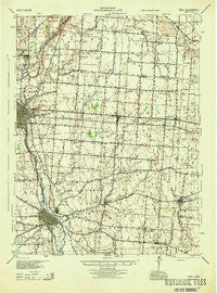 Troy Ohio Historical topographic map, 1:62500 scale, 15 X 15 Minute, Year 1944