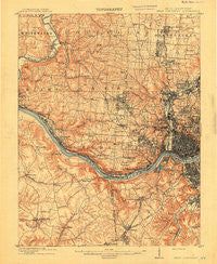 West Cincinnati Ohio Historical topographic map, 1:62500 scale, 15 X 15 Minute, Year 1914