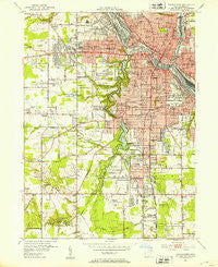 Youngstown Ohio Historical topographic map, 1:24000 scale, 7.5 X 7.5 Minute, Year 1951