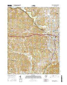 Zanesville West Ohio Current topographic map, 1:24000 scale, 7.5 X 7.5 Minute, Year 2016