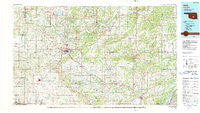 Ada Oklahoma Historical topographic map, 1:100000 scale, 30 X 60 Minute, Year 1990