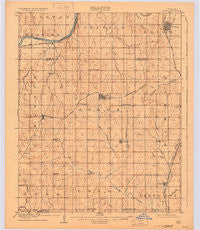 Agra Oklahoma Historical topographic map, 1:62500 scale, 15 X 15 Minute, Year 1908
