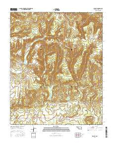 Brushy Oklahoma Current topographic map, 1:24000 scale, 7.5 X 7.5 Minute, Year 2016