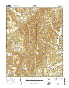 Bunch Oklahoma Current topographic map, 1:24000 scale, 7.5 X 7.5 Minute, Year 2016