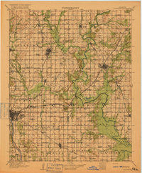 Claremore Oklahoma Historical topographic map, 1:125000 scale, 30 X 30 Minute, Year 1916
