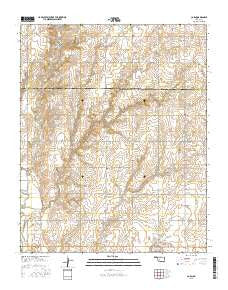 Corn Oklahoma Current topographic map, 1:24000 scale, 7.5 X 7.5 Minute, Year 2016