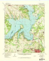 Denison Dam Texas Historical topographic map, 1:62500 scale, 15 X 15 Minute, Year 1958