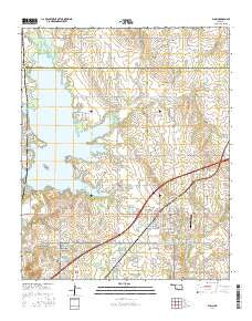 Elgin Oklahoma Current topographic map, 1:24000 scale, 7.5 X 7.5 Minute, Year 2016